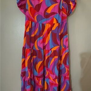 Colorful Abstract Patterned Dress